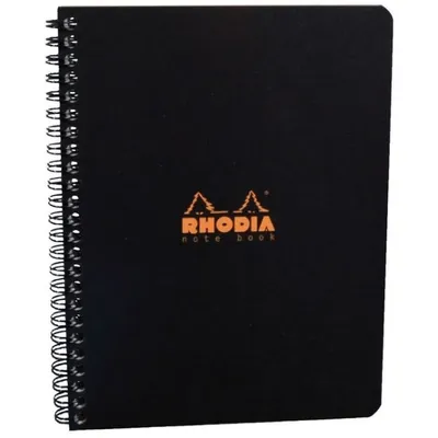 Produktbild von Rhodia Notebook A5+ kariert 80Bl ora/schw sort