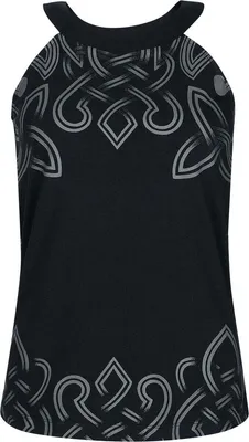 Produktbild von Black Premium by EMP Damen schwarzes Tank-Top mit nordischen Ornamenten M
