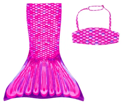 Produktbild von Fin Fun Meerjungfrau Bikini Oberteil mit Rock Malibu Pink EU 98-104