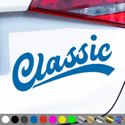 Produktbild von PantherPixel Classic Aufkleber Oldtimer Retro Oldschool Sticker Auto Geschenkidee Farbe Blau