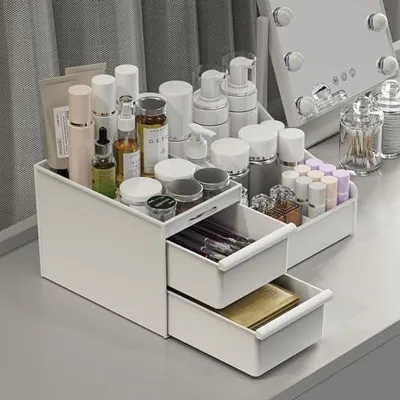 Produktbild von DancesCat Make Up Kosmetik Organizer mit Schubladen, Makeup Organizer Aufbewahrung Kosmetikbox fš¹r Waschtische, Schminktisch Organizer Box fš¹r Schlafzimmer, Badezimmer, Gro?e Schmink Organizer