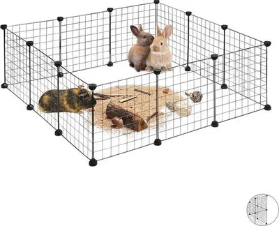 Produktbild von Famanu Hundezaun mit 8 Kennelpanelen - Sicher und Langlebig für Hunde und Kleine Tiere