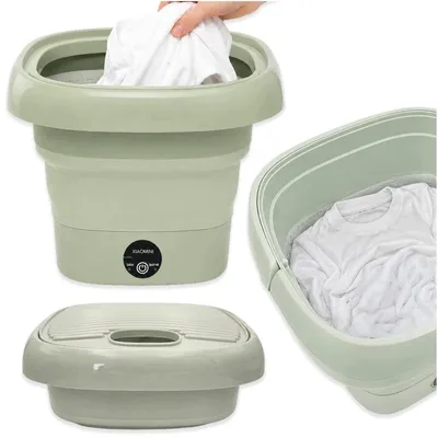 Produktbild von Faltbare Mini Waschmaschine 8L Tragbare Reisewaschmaschine mit Ablaufschlauch und Netzteil