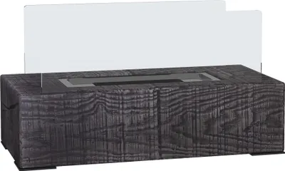 Produktbild von Tischkamin – -Ethanol Kamin – 0 – 15 L Tischfeuer – tragbarer Indoor-Kamin mit Holzoptik – Edelstahl – 1000BTU – 33 x 16 x 18 cm