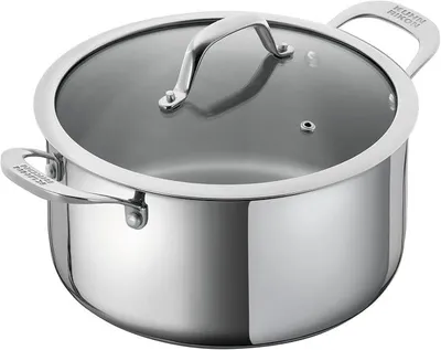 Imagen del producto de Olla universal de 5,4 litros - Olla de acero inoxidable de 24 cm con tapa de vidrio
