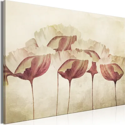 Produktbild von Vliesstoff Leinwandbild - Flowers in Beige (1 Part) Wide 120x80 cm Blätter b-A-10090-b-a