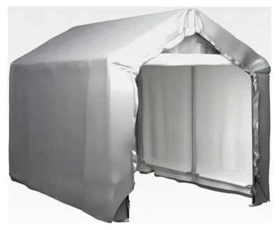 Produktbild von UV-beständiges Lagerzelt, Industriezelt, Zelthalle, Weidezelt, Zeltgarage, Foliengarage, Unterstand, Lagerhalle, Stahl Grau (240 x 240 cm) (180 x 300 cm)