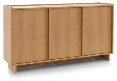 Obrázek produktu pro Komoda Yarker – barva karamelová dubová – 3 dveře – rozměry 147 x 82 x 39 cm
