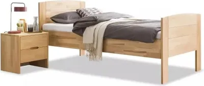 Produktbild von Seniorenbett Buche Massiv Comfort 04 – 120 x 200 cm / buche-weiss-lackiert / mit Nachtkonsole