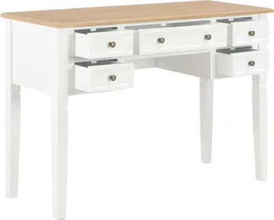 Image de vidaXL Bureau blanc 109,5 x 45 x 77,5 cm bois