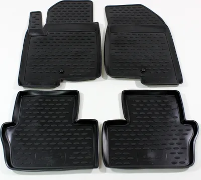 Image de Tapis De Sol en Caoutchouc 3D Compatible avec Jeep Cherokee / Liberty 2008-2013 4pcs, Bord Haut, Inodore, Noir, Antidérapant, Toutes Saisons