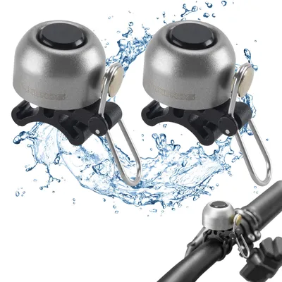 Produktbild von ROCKBROS 2er Set Fahrradklingel Lenker Klassisch 100dB Laut Klingel Fahrrad Kupfer Bike Bell für 22-34mm Titan