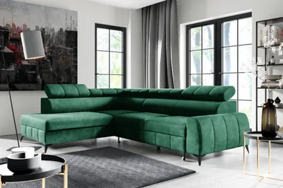 Produktbild von FurMeb24 ECKSOFA LONDON linke Seite - 274 x 203 cm monolith 37 - mit schlaffunktion und bettkasten