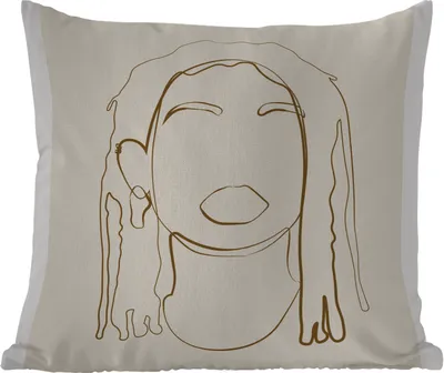 Produktbild von MuchoWow® Outdoor Kissen - Frauen - Text - Strichzeichnungen - Zitate - 45x45 cm - Wetterfest - Lounge Kissen - Fotokissen - Dekoratives Kissen