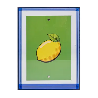 Produktbild von Queence Neon-Bilderrahmen mit Magnetbefestigung und Switchfunktion als Hoch- oder Querformataus 3 mm Acrylglas , Größe :13,5x18,5 cm, Farbe:Blau