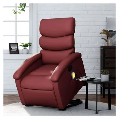 Produktbild von Massagesessel mit Fußstütze, Kunstleder, Rot, Relaxsessel