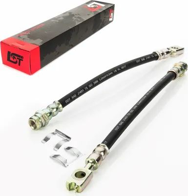 Produktbild von 2x Bremsschlauch Set hinten + Halteklammer für Audi A1 Seat Leon Skoda VW 265 mm