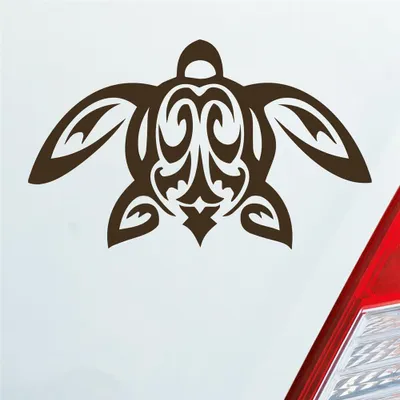 Produktbild von Auto Aufkleber Schildkröte Turtle Schildi Kröte Tribal 12x7 cm Braun Sticker Heckscheibenaufkleber