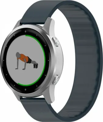 Produktbild von Strap-it Garmin Vivoactive 4s Gummiband (Dunkelblau)