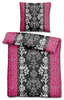 Zdjęcie produktu dla Pościel z mikrofibry CloudComfort Basic, czarna/różowa, 135 x 200 + 80 x 80 cm
