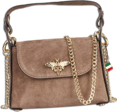Immagine prodotto di Borsa da donna Florence, a tracolla, in pelle, color taupe-beige, dimensioni 65x19x14 cm, OTF844I6