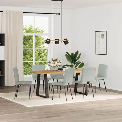 Produktbild von vidaXL Esszimmerstühle 6 Stk. Hellgrau Samt