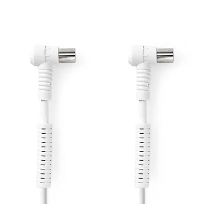 Immagine prodotto di Cavo coassiale | IEC (coassiale) maschio | IEC (coassiale) femmina | Nichelato | 120 dB | 75 Ohm | Quattro schermature | 1,50 m | Rotondo | PVC | Bianco | Etichetta