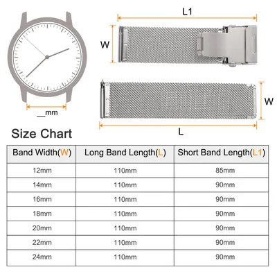 Produktbild von Uhrenarmband 24mm Edelstahl Mesh, Uhrenarmb?nder 1,8mm Dicke Schnellverschluss Verstellbares Vintage Ersatzarmband fš¹r Smartwatch Universal Uhr Elegantes Damen Herren (Silber)