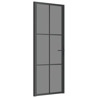 Obrázok produktu pre interiérové dvere vidaXL 76x201,5 cm čierne ESG sklo a hliník