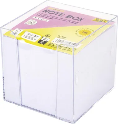 Immagine prodotto di folia 9930 folia Zettelbox, Kunststoff, 90 x 90 mm, glasklar / weiß