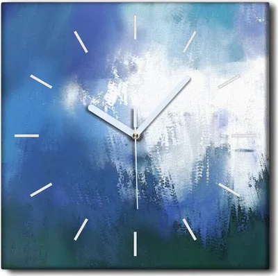 Produktbild von Coloray Uhr auf Leinwand 30x30 cm Wand Uhr Dekoration Wohnzimmer Segeltuch weiße Zeiger -Aquarelle Mädchen