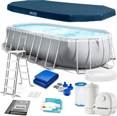Immagine prodotto di Piscina "Prism Frame" Ovale C/Tel. Portante C/Pompa Cm.610X305X122H. - capacità lt.18202 - peso kg.130,4 (26798)