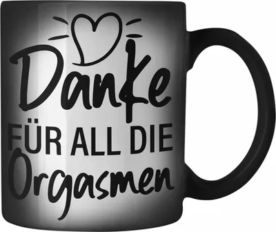 Produktbild von Trendation - Danke für All Die Orgasmen Farbwechsel Zauber-Tasse Geschenk Valentinstag Freundin Männer Spruch Lustig (Schwarz)
