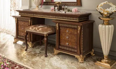 Produktbild von Frisierkommode Frisiertisch Barock Antik Stil Schminktisch Tische Konsolen Tisch