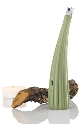 Produktbild von AdHoc Lichtbogen-Tischfeuerzeug Arc, green, mit USB-Ladekabel, Kunststoff/Metall, D: 4,8 cm, H: 21,3 cm