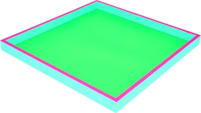 Produktbild von Gift Company Neo Tablett quadratisch neon grün/neon pink/türkis 32cm