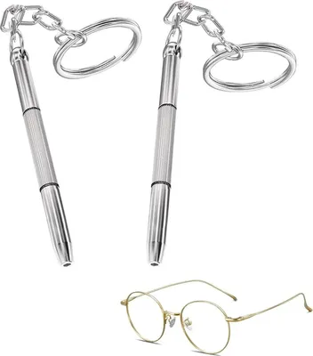 Produktbild von Frypay 2 Stück 4 in 1 Brillenschraubendreher Reparaturset, Torx, Metall, Reparatur-Set für Brillen, Sonnenbrillen, Uhren, Schmuck, Laptops, Mobiltelefone und andere Geräte