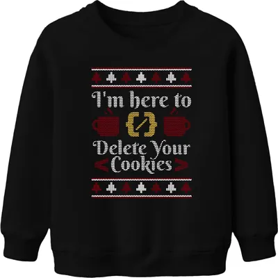Obrázek produktu pro Computer Scientist Cookies Christmas Saying - Ugly Christmas Sweater Vánoční dárek Uni dětská mikina, černá, 104
