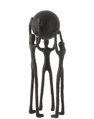 Produktbild von J-Line Figur Personen Kreis Ball Aluminium Schwarz