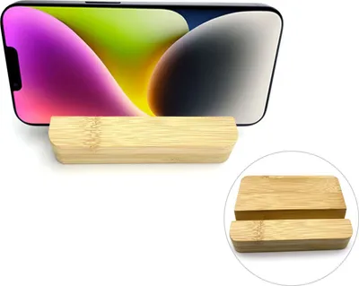 Produktbild von Holz Bambus Ständer Stativ Halter Handy Smartphone Tablet Halterung Organizer Schreibtisch Büro