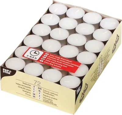 Produktbild von Papstar 15230, Zylinder, Weiß, 6,5 h, 72 Stück(e)