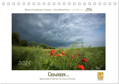 Produktbild von Gedanken... Bildkalender mit Sprüchen (Tischkalender 2025 DIN A5 quer), CALVENDO Monatskalender