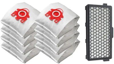 Zdjęcie produktu dla KOMA ML03PL – zestaw akcesoriów do odkurzaczy MIELE S4, S5, S6, S8, 8 sztuk worków, 1 sztuka filtra HEPA