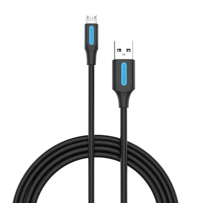 Imagen del producto de Cable Vention, modelo COLBG, 1,5 metros, conector USB A a Micro-USB B, USB 2.0, velocidad de 0,48 Gbit/s, color