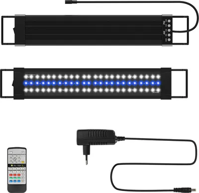 Produktbild von Jopassy LED Aquarien Beleuchtung Aquarium Lampe RGB Fisch Tank Skalierbar Aufsetzleuchte mit Fernbedienung,55-80CM