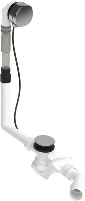 Image de Duravit Quadroval ensemble vidage et trop-plein avec bec de baignoire, 792201, chrome, 792201000001000