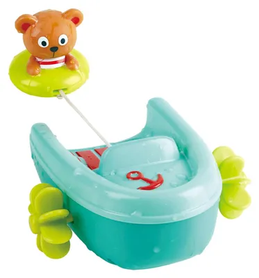 Image de Hape Badspeelgoed Pullback Boot met Beer