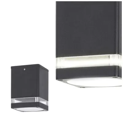 Produktbild von Rabalux 7818, Deckenbeleuchtung für den Außenbereich, Schwarz, Aluminium, IP54, Eingang, GU10