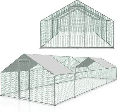 Immagine prodotto di TolleTour 3x8x2m pollaio pollaio galvanizzato gabbia per conigli gabbia per pollame tetto in PE