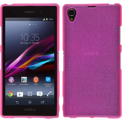 Produktbild von PhoneNatic Case kompatibel mit Sony Xperia Z1 - pink Silikon Hülle brushed + 2 Schutzfolien